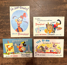 Walt Disney Productions Disneyland Art Corner Vintage Postcards Lot of 4 picture