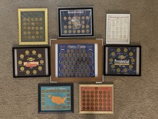 Framed Coin Collection Lot Franklin Mint Sunoco Presidential Space Wall Art Set  picture