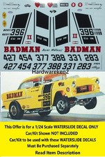 WATERSLIDE DECAL TOM DANIELS BADMAN  1955 CHEVY GASSER DRAG CAR 1/24 POWERSLIDE picture