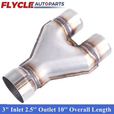 3 in Inlet 2.5 in Outlet Exhaust Tip Y Pipe 10 in Overall 3