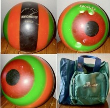 Vintage Ebonite Zebra III Black Light  Glow Bowling Ball 12lbs. w/KR X-Line Bag picture