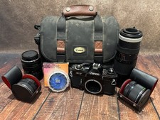 Vintage Canon EF SLR Camera + Extras - UNTESTED picture