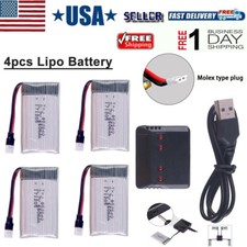 4 PCS 3.7V 1S 650mAh 25C LiPo Battery MX2.0-2P plug for RC Mini Helicopter Drone picture