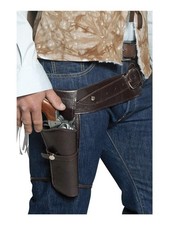 Smiffys Men's Authentic Western Wandering Gunman Belt & Holster, Brown picture