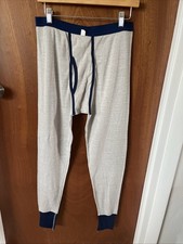 Vintage SEARS 70’s Dead Stock Winter Actives Thermal Pants M Heather Gray - Blue picture