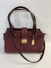 Coach Avery Wine Carryall Crossgrain Leather Embossed Trim Shoulder Bag Satchel picture