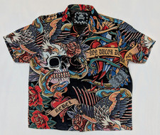 Rebel Vengeance Tapestry Shirt Skull Rose Eagle Tattoo NWT Shirt / Jacket picture