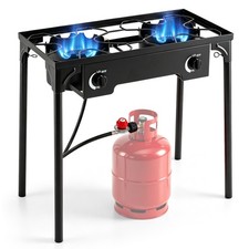 2 Burner Outdoor Propane Gas Stove with Adjustable Regulator & Hose, 160000 BTU picture