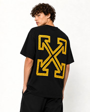 Off-White Black Yellow Tape Arrows T-Shirt New With Tags picture