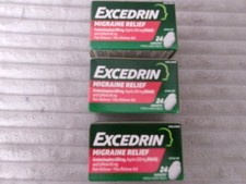 3 Boxes EXCEDRIN Migraine Relief Total 72 Caplets May 2028 picture