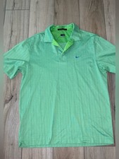 Nike Tiger Woods Collection Dri-FIT Golf Polo Men’s Large Green Striped picture