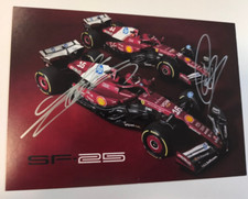 2025 SCUDERIA FERRARI F1 SF-25 ORIGINAL POSTCARD 15x21 SIGNED LECLERC & HAMILTON picture