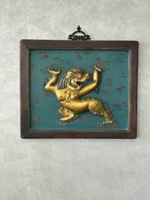 Superb 16/17th Century Gilded Bronze Tibet Snow Lion, very special picture