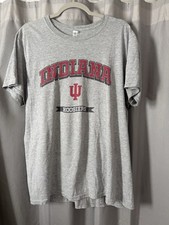 Vintage Indiana University IU Hoosiers Jerzees Gray T-Shirt Large NCAA picture