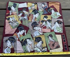 Rare MCM Vintage Tenpyo Japanese Furoshiki Tapestry Cloth picture