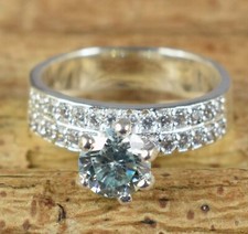 1.35 Carat Blue Round Cut Diamond Solitaire Certified Ring Gift For Soulmate picture