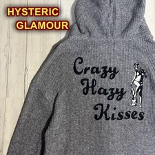 Hysteric Glamour Gray Knit Hoodie Free Size Vintage Women's Top picture