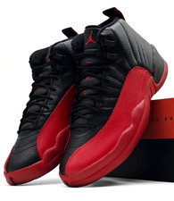 Jordan Air Jordan 12 Retro Flu Game Mens Basketball Shoes Black Red picture