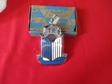 Triumph TR3 TR3A TR3B NOS Boxed Front Apron Porcelain Badge Emblem Blue/white picture