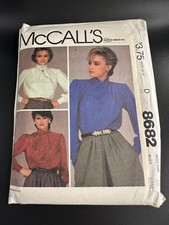 Vtg 1983 BLOUSES McCalls 8682 Womens Sewing Pattern Sz 10 picture