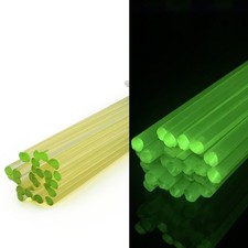 Lot 25pcs Czech vaseline uranium Yellow glass rods lampwork sections 35 cm picture