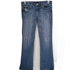 Vigoss London Women Boot Jeans Size 7 Distressed  5 pocket design medium wash picture