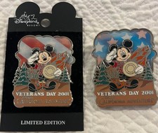 Disneyland California Adventures Veteran's Day 2001 Mickey America Pins picture