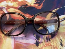 Prada SPR 08O Burgundy Black Eyeglasses 57□17 Made in Italy Women’s FRAMES ONLY picture