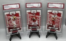 2023 Absolute Patrick Mahomes Travis Kelce Isiah Pacheco Chiefs 3 Card Team Set picture