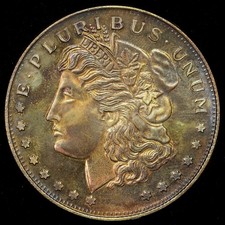 1987 200th Anniversary US Constitution Morgan Dollar Design Medal Brass 39mm picture
