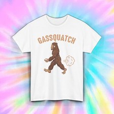 Gassquatch Funny Bigfoot Fart Joke Cryptid Sasquatch Humor Shirt S-5XL picture