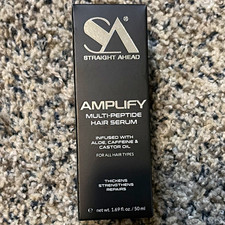 Straight Ahead Amplify Multi-Peptide Hair Serum Aloe Caffeine Castor Oil 1.69 picture