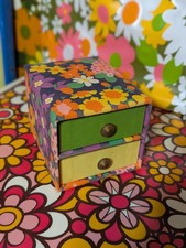 Vintage Flower Power Trinket Box MCM 70s Groovy Retro Decor Japan picture