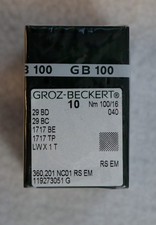 Groz-Beckert GB 100 Industrial Sewing Needles Nm 100/16 RS EM – 10 Pack NOS picture
