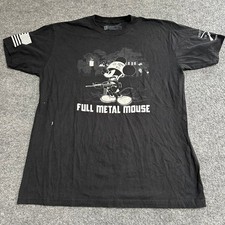 Grunt Style T-Shirt Mens Size XL Black Full Metal Mouse Graphic Military Parody picture