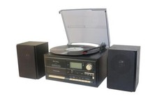 TECHPLAY ODC128BT BLACK BLUETOOTH SHELF STEREO SYSTEM RECORD PLAYER CD CASSETTE picture