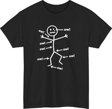 Funny “Ow” Stick Figure T-Shirt, Pain Humor Graphic Tee, Sarcastic Meme Shirt picture