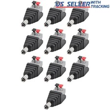 10pcs Male 5.5mm x 2.1mm DC Power Plug Screwless Quick Connect for LED 12V 24V picture
