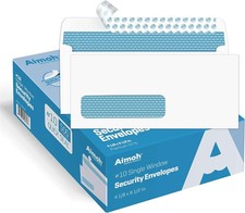 Aimoh 500 #10 Single Left Window Security Envelopes 4-1/8 x 9-1/2 Self-Seal picture