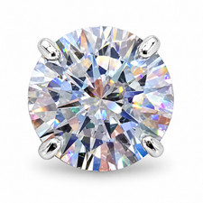 12.50 Ct Certified White Diamond Solitaire Ring- Great Sparkle FREE Studs picture