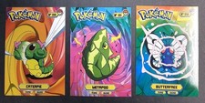 CATERPIE X METAPOD X BUTTERFREE - POKEMON KANTO CARDS TOP POKEDEX CCG FOIL picture