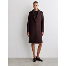 NWT COS Burgundy-Brown Tailored Cotton Long Coat picture