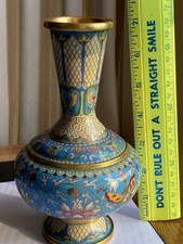Chinese Cloisonné Enamel Vase Flower Butterfly 7