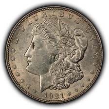 1921 $1 Morgan Dollar - VAM-3B2 Pitted Rev Wreath Quadrupled Clash Hot-50- D6522 picture