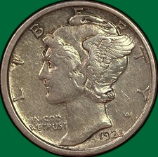 1920-D Mercury Dime Almost Uncirculated AU Coin #48294 picture