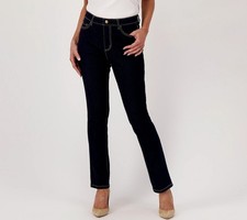 Studio Park x Jayne Brown Jeans XS Reg Straight Leg Tummy Panel Dark Wash NEW picture