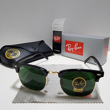 Ray-Ban RB3016 Sunglasses Clubmaster Classic Black Frame Glass Green Lens 51 mm picture