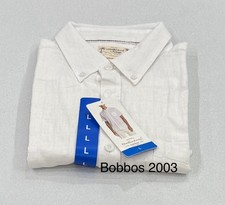 Weatherproof Vintage Men’s Washable Linen Short Sleeve Woven Shirt, White, L picture