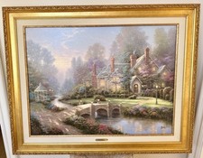 Thomas Kinkade Beyond Spring Gate 25.5x34 S/N #1947/3450 Canvas COA Framed picture