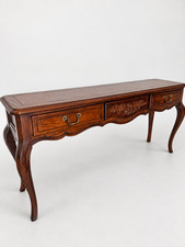 Elegant French Provincial Style Wood Vanity Makeup Console Table 3 Drawers picture